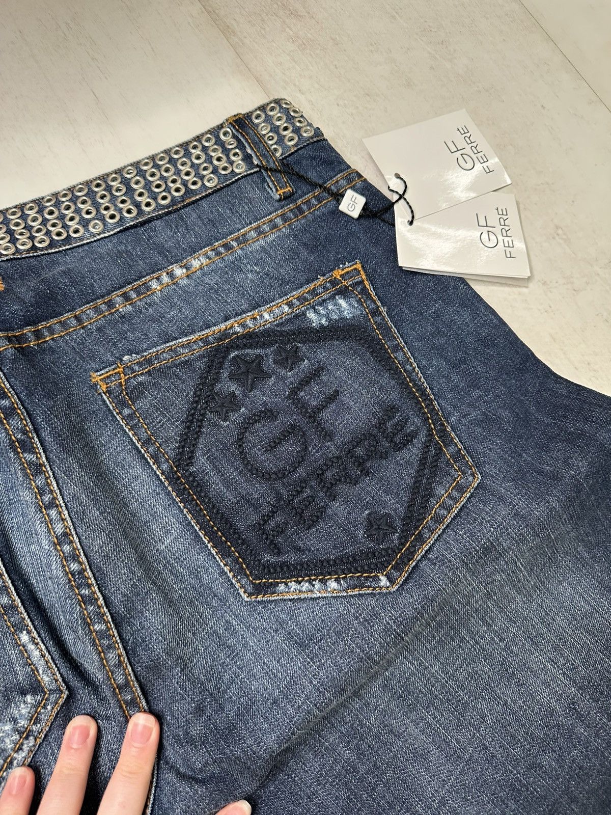 Gianfranco Ferre Gianfranco Ferre studded jeans y2k Size US 33 - 7 Thumbnail
