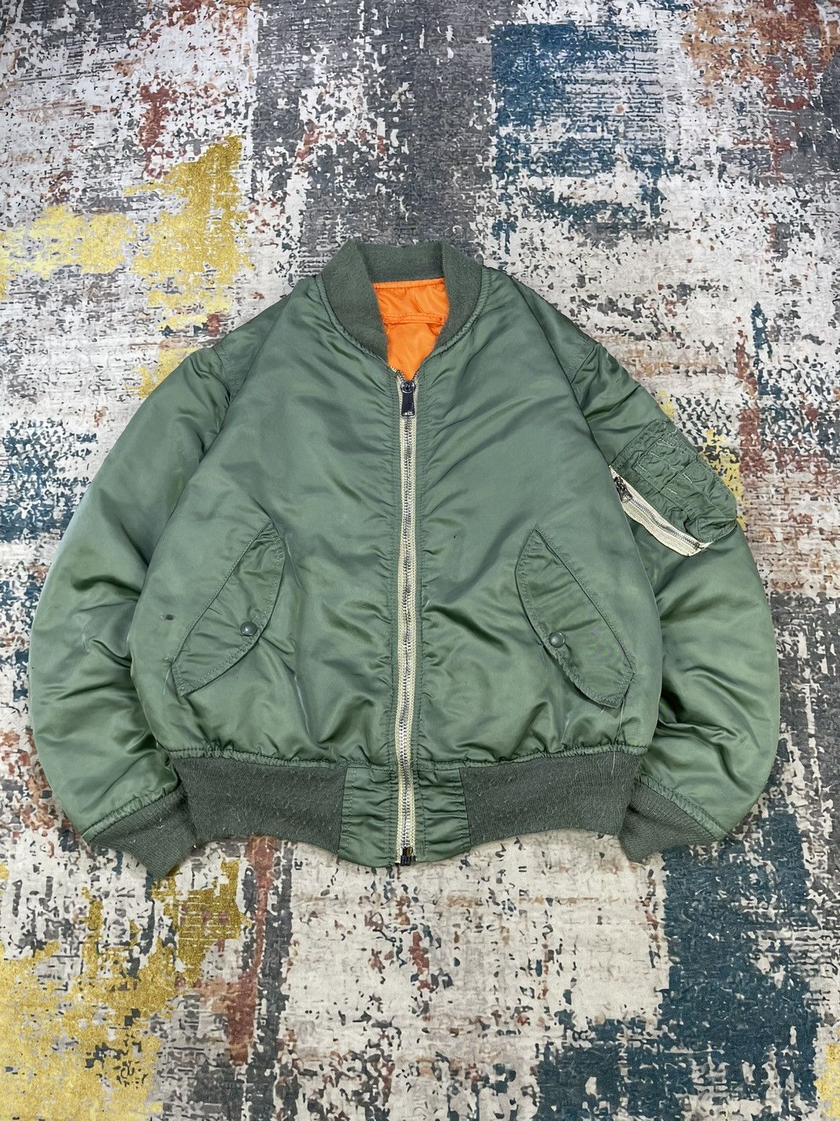 Alpha Industries Vtg Alpha Industries Type MA-1 Flying Bomber Jacket Size US L / EU 52-54 / 3 - 2 Thumbnail