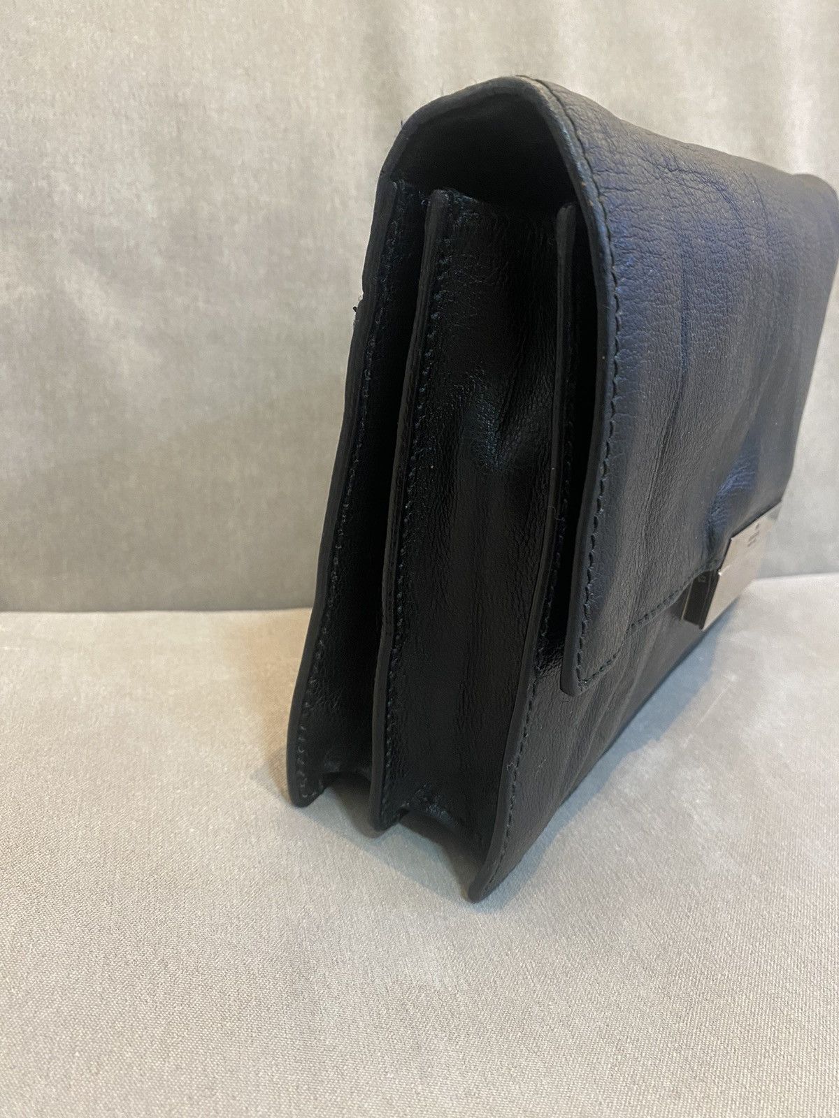 Gucci Gucci Leather Clutch Bag Black Made Italy Size ONE SIZE - 4 Thumbnail