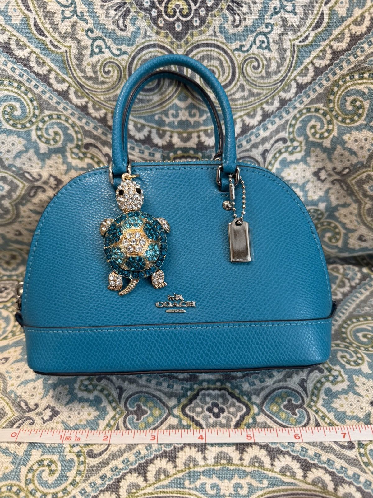Coach Coach Turquoise Teal Leather Micro Mini Sierra Satchel Cros Size ONE SIZE - 8 Thumbnail