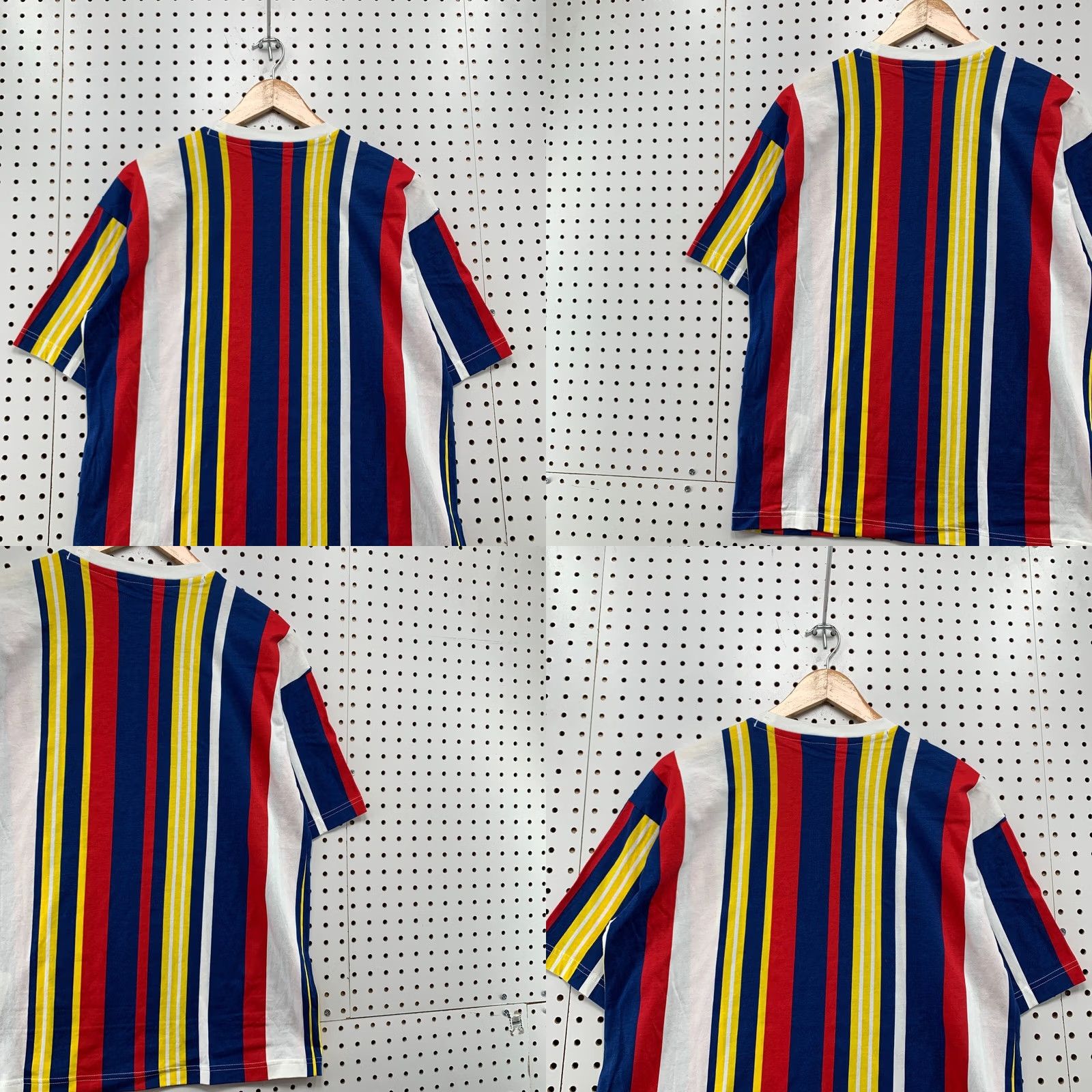Champion VINTAGE Champion Shirt Mens S Striped Blue Yellow White Short Sleeve 21X27 Size US S / EU 44-46 / 1 - 10 Thumbnail