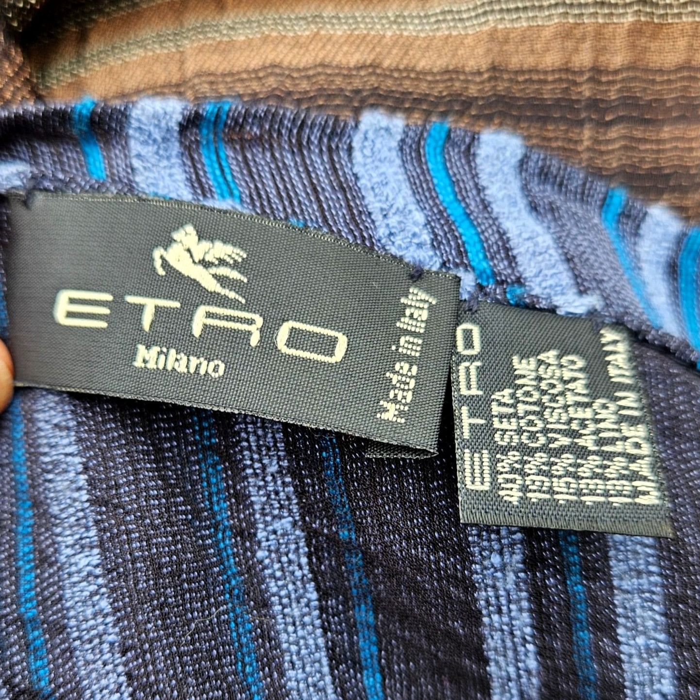 Etro Vintage Etro Milano 40% Silk Woven Stripe Shawl 26 x 80" Size ONE SIZE - 7 Thumbnail