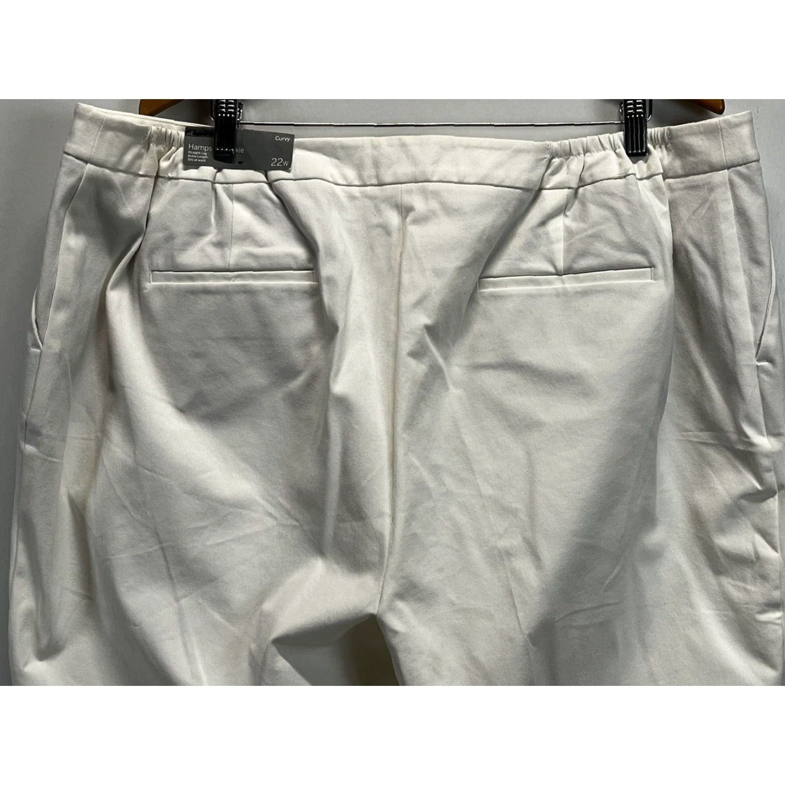Talbots VINTAGE Talbots Women Pants Plus 22W White Ankle Straight Cotton Blend Size 40" / US 18 - 4 Thumbnail