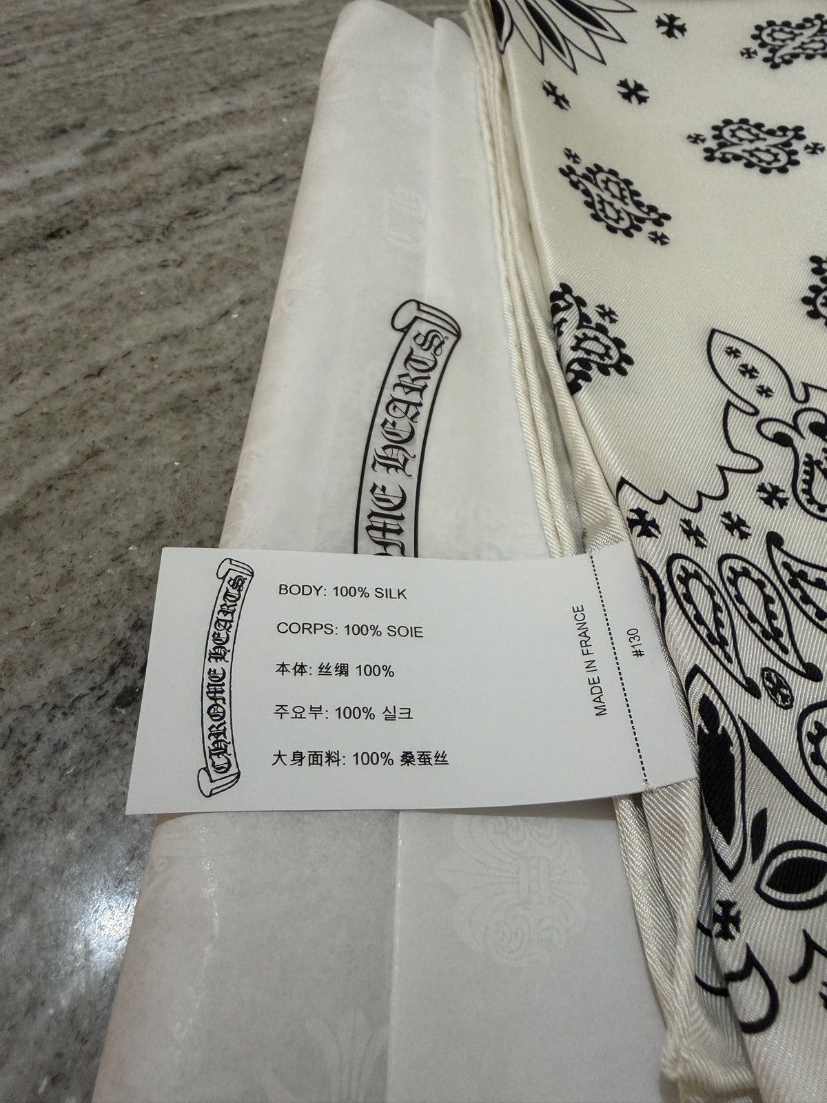 Chrome Hearts Chrome Hearts White Silk Bandana 🚫READ DESCRIPTION🚫 Size ONE SIZE - 6 Thumbnail