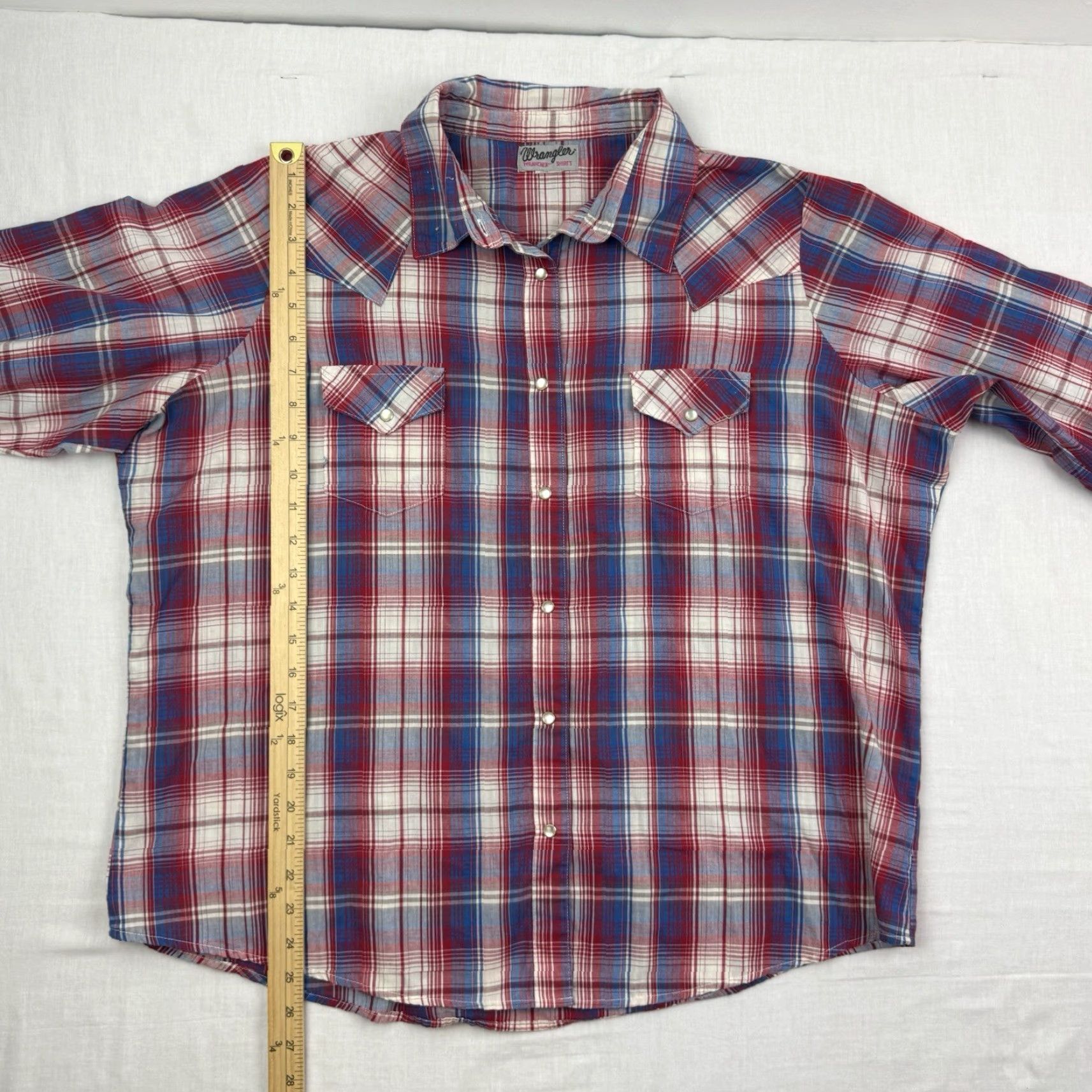 Wrangler VINTAGE Wrangler Pearl Snap Shirt Womens XL Red Plaid Western Y2K Casual Workwear Size XL / US 12-14 / IT 48-50 - 4 Thumbnail