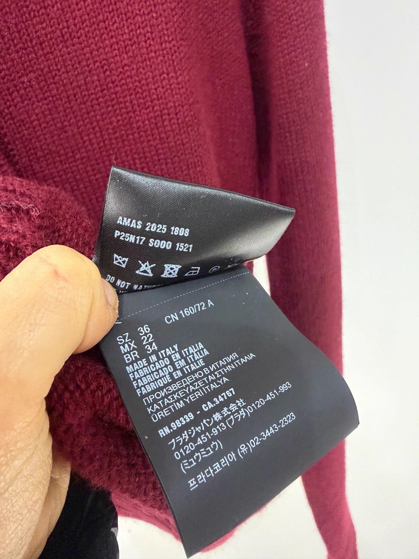 Prada Prada 26SS Burgundy 100% Cashmere Cardigan 36 New Size XS / US 0-2 / IT 36-38 - 4 Thumbnail