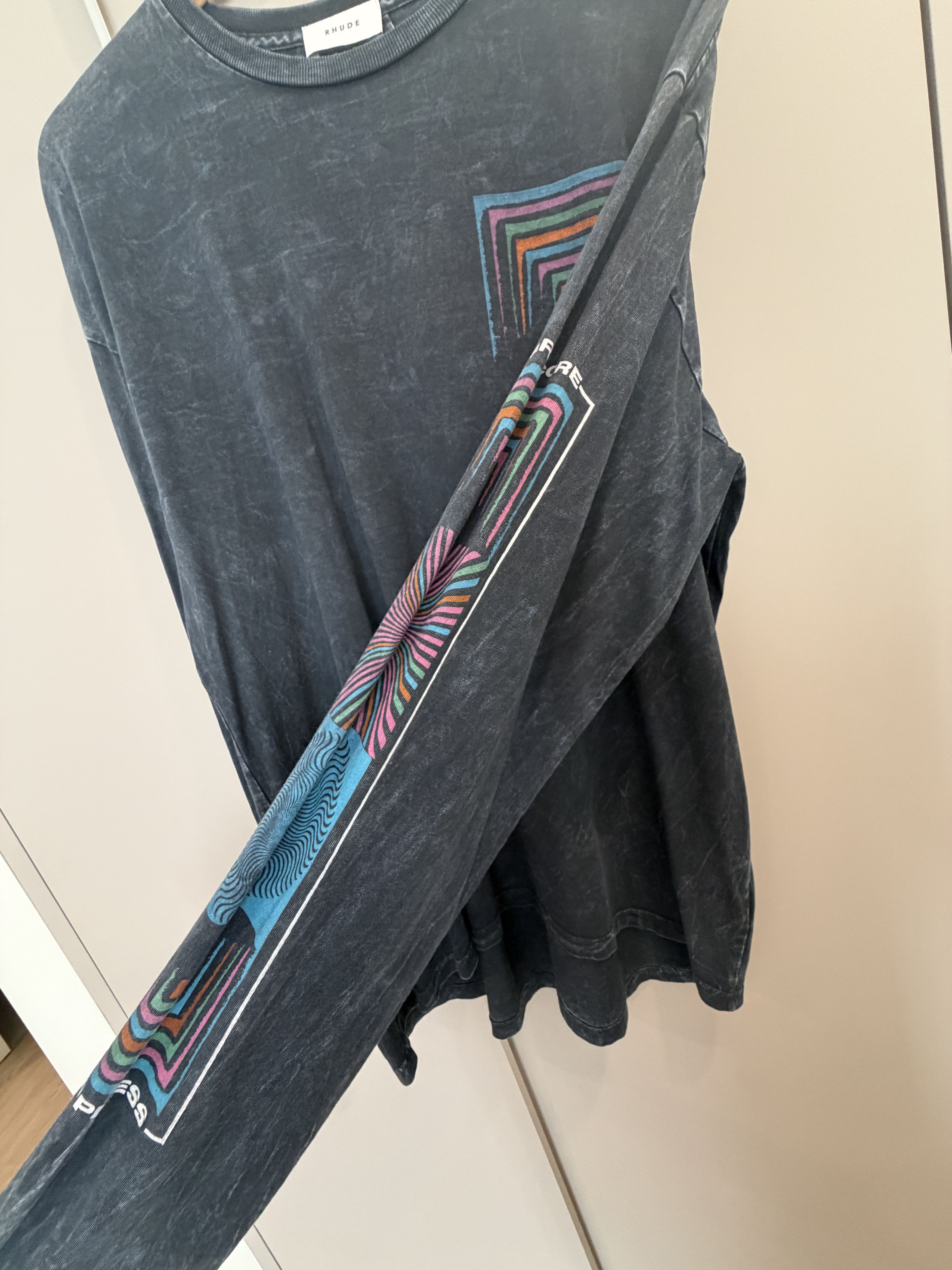 Rhude Rhude Happiness Long Sleeve T (Fits like L / Actual Size S) Size US L / EU 52-54 / 3 - 9 Thumbnail