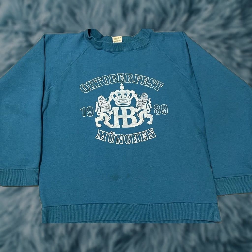 Vintage VINTAGE 80s Oktoberfest Germany Faded Boxy Sweatshirt Munchen Hoodie S Blue Beer Bar Grunge 90s Mens Size US S / EU 44-46 / 1 - 1 Thumbnail