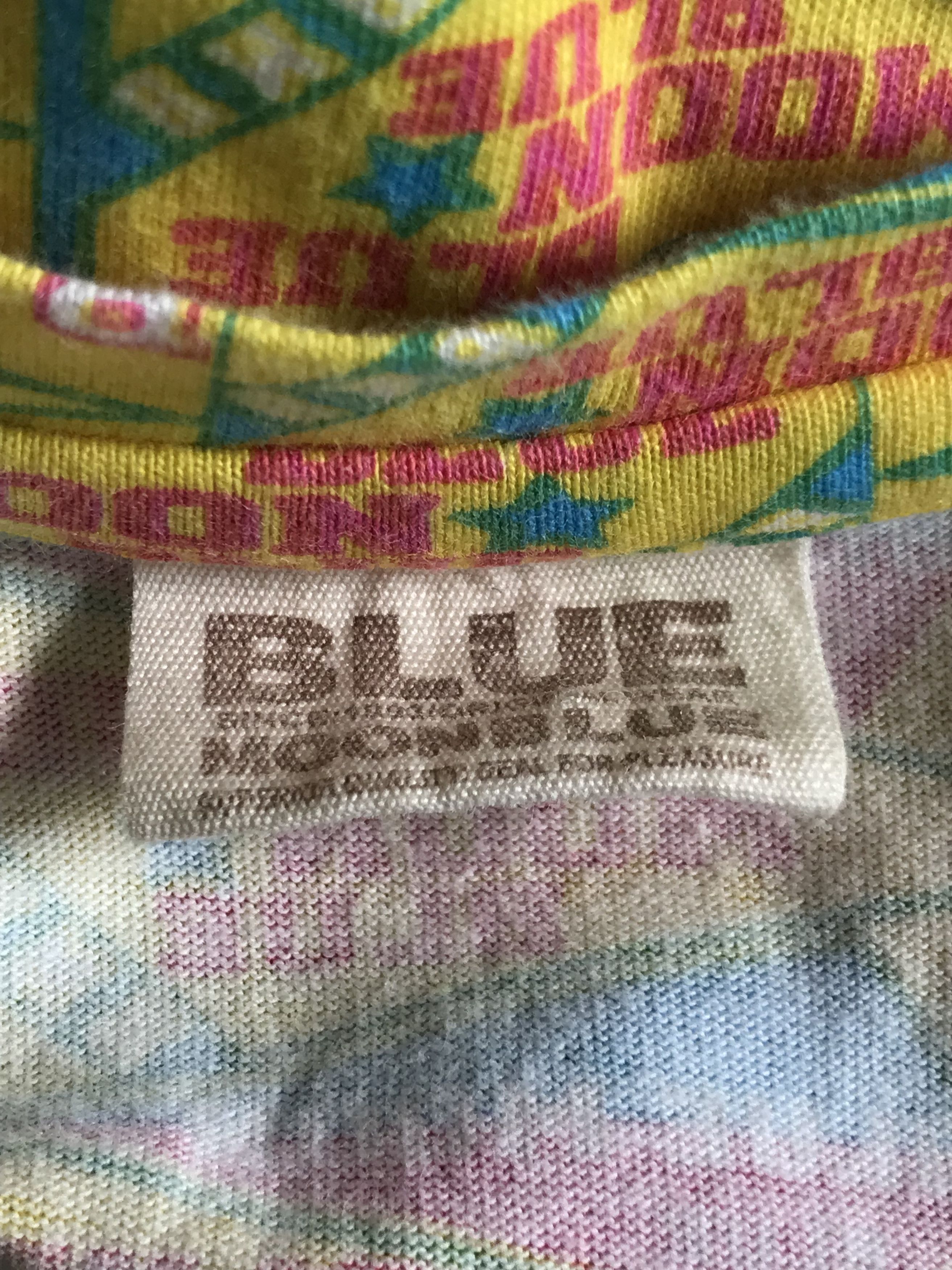 Angel Blue Blue Moon Blue All Over Printed Logo Long Sleeve Size XS / US 0-2 / IT 36-38 - 4 Thumbnail