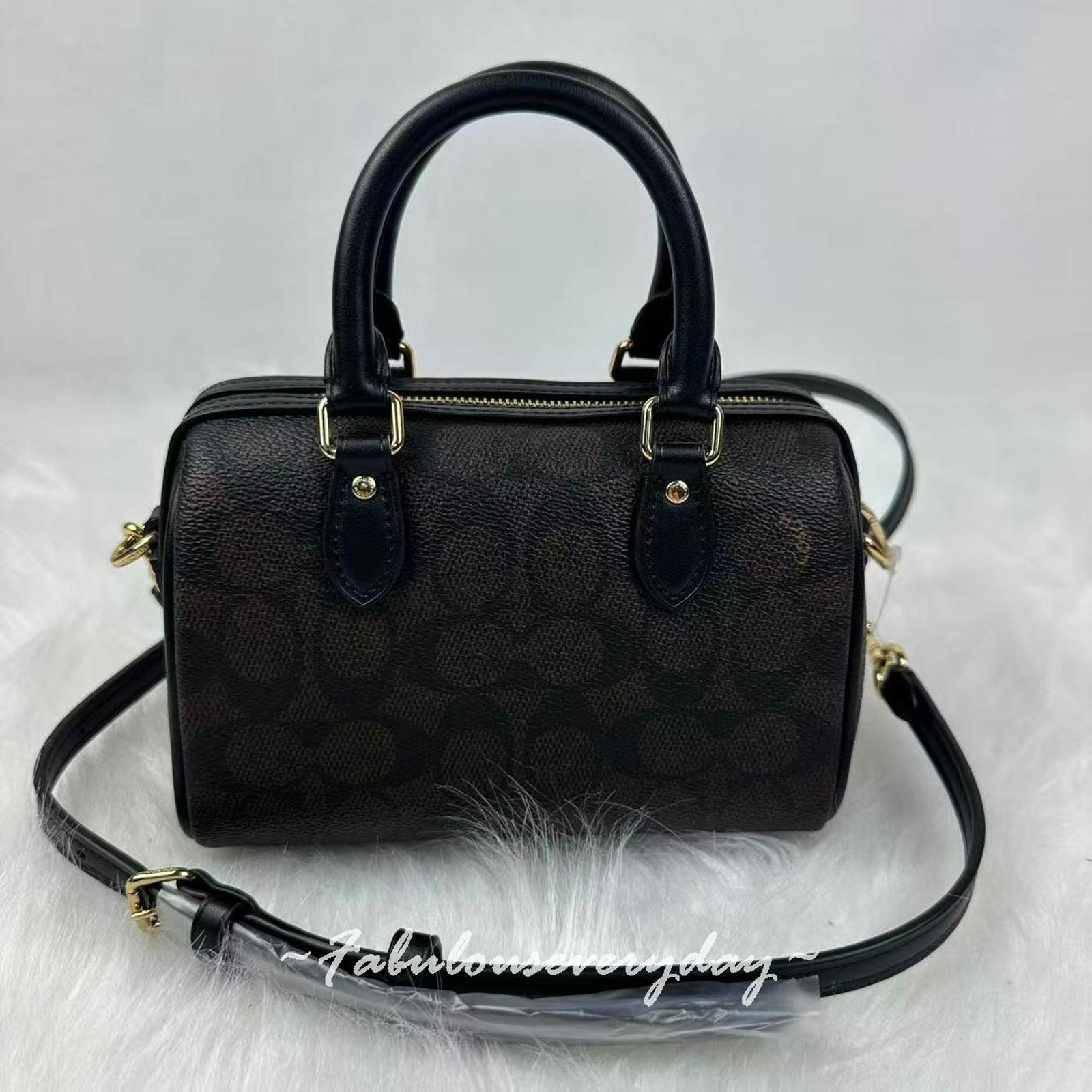 Coach Coach Mini Rowan Crossbody Sig Canvas Gold/Walnut/Black Size ONE SIZE - 4 Thumbnail