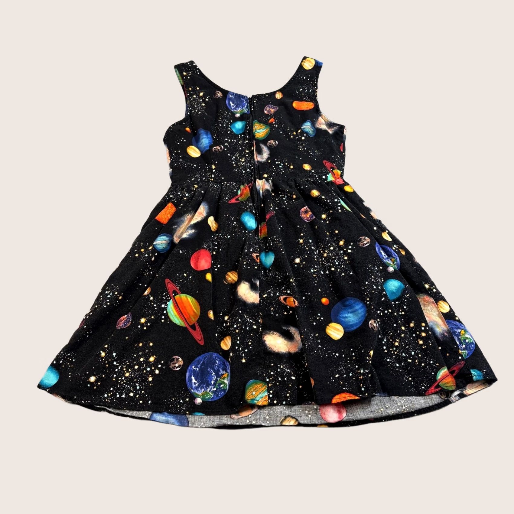 Vintage Retrolicious Dress Womens Small Black Space Planets Sleeveless Fit & Flare Pockets Size S / US 4 / IT 40 - 1 Thumbnail