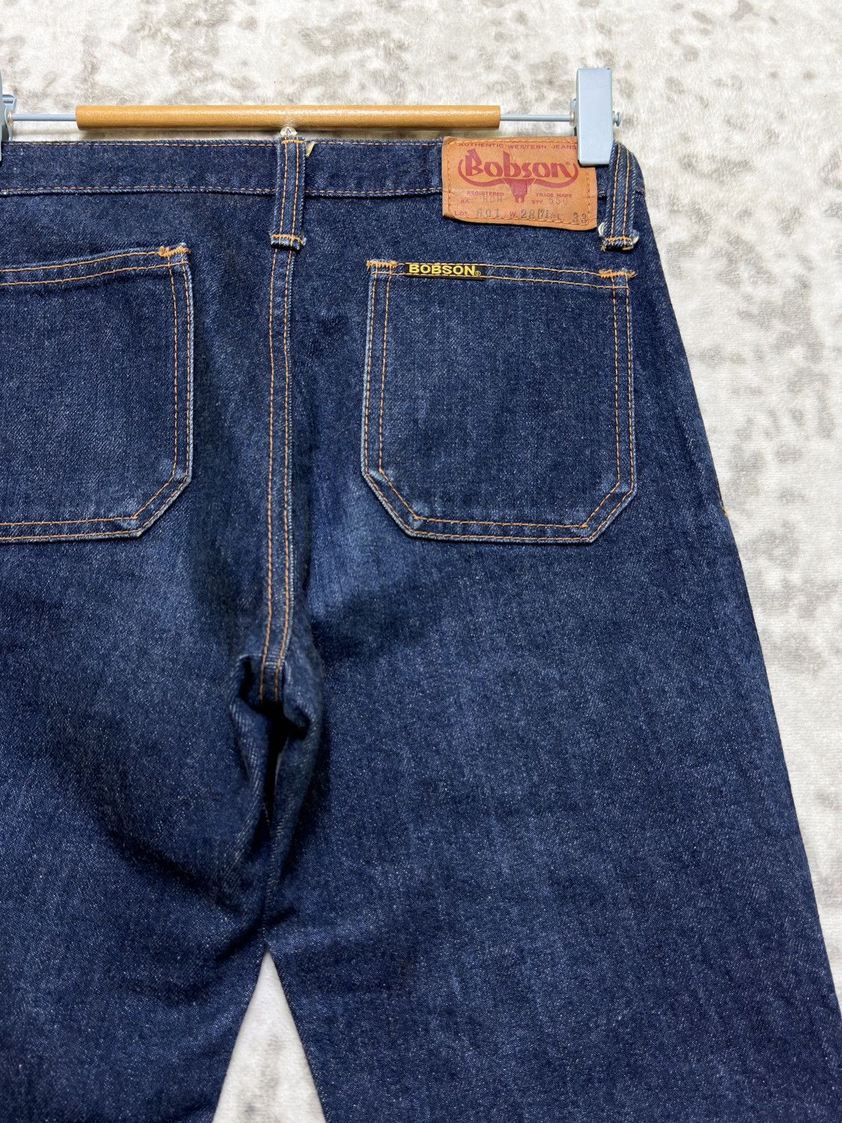 Vintage Bobson Vintage Dark Blue Super Flare Bell Bottom Denim Jeans Size US 26 / EU 42 - 11 Thumbnail