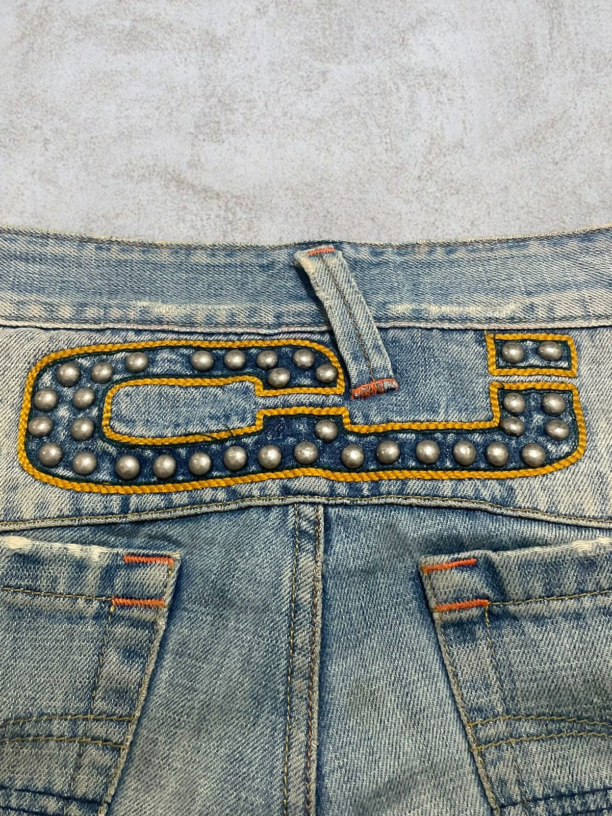 Japanese Brand Vintage Italian CJ Distressed Splatter Piercing Beads Jeans Size US 30 / EU 46 - 14 Thumbnail
