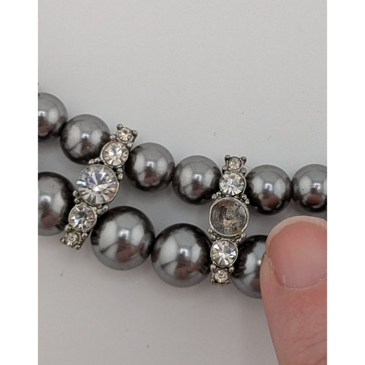 Other Vintage Glam Faux Pearl Double Strand Necklace With Rhinesto Size ONE SIZE - 8 Thumbnail
