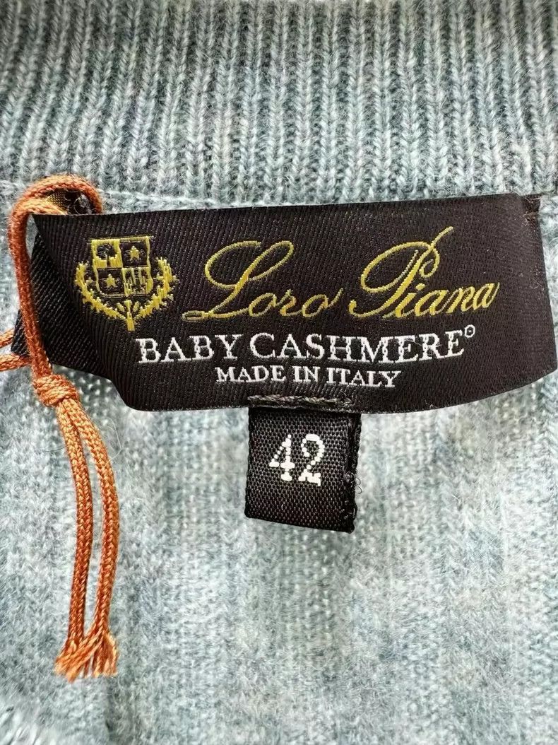 Loro Piana LORO PIANA Classic blue grey cashmere zipper knit sweater Size S / US 4 / IT 40 - 3 Thumbnail