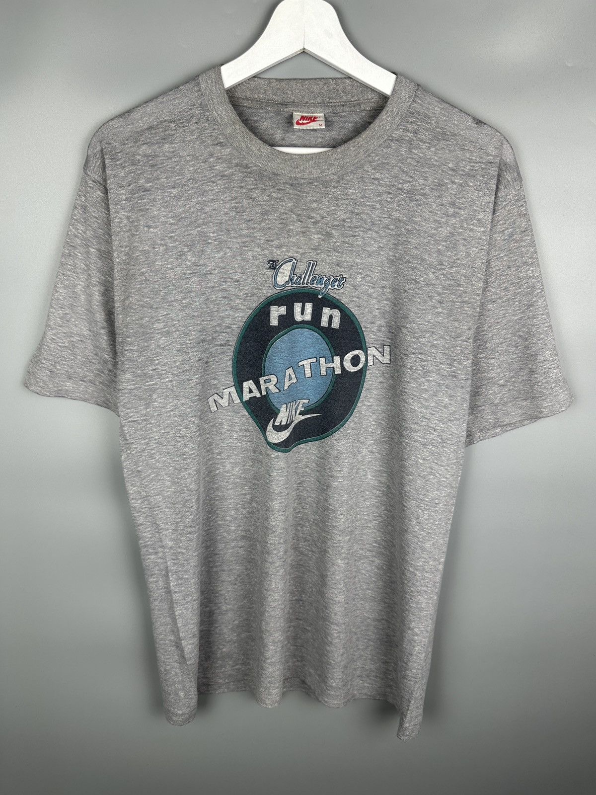 Nike 80s Vintage Nike The Challenger Run Marathon T Shirt Tee 90s Size US M / EU 48-50 / 2 - 1 Thumbnail