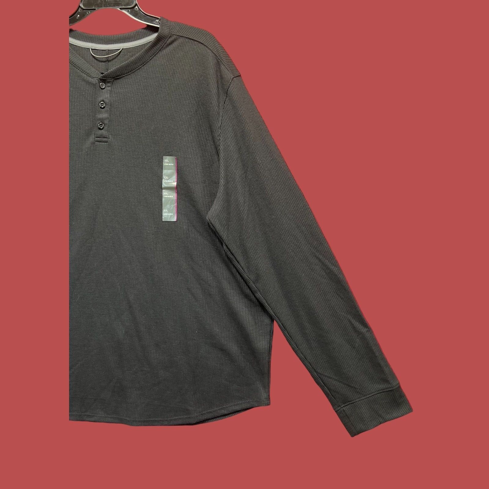 Other All In Motion - Men's Waffle-Knit Henley Athletic Top - Blac Size US XXL / EU 58 / 5 - 17 Thumbnail