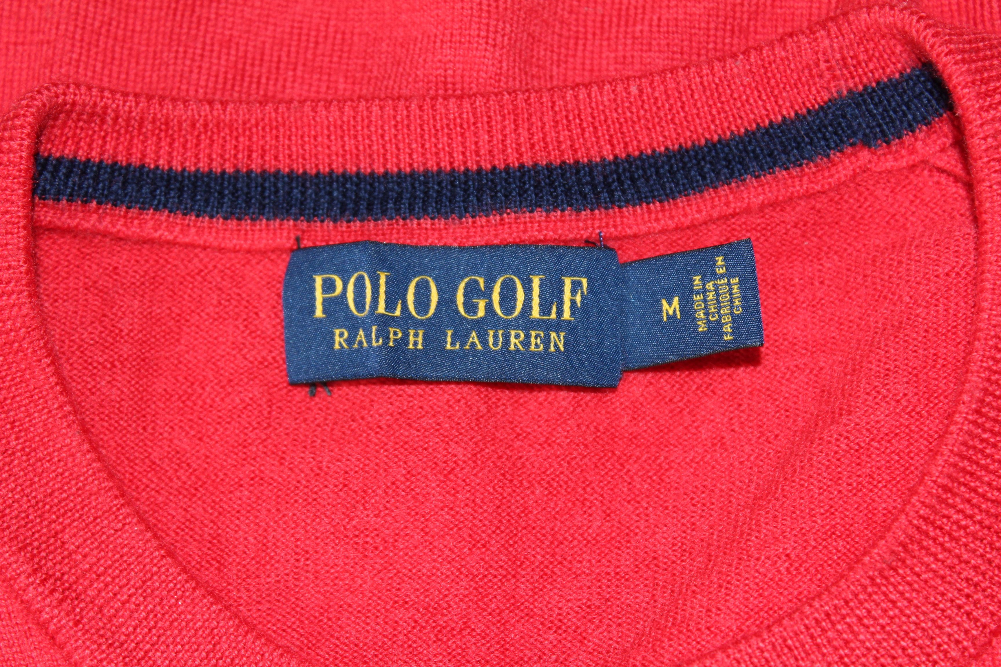 Polo Ralph Lauren RALPH LAUREN Crew Neck Merino Wool Red Knitted Jumper Size M Size US M / EU 48-50 / 2 - 5 Thumbnail