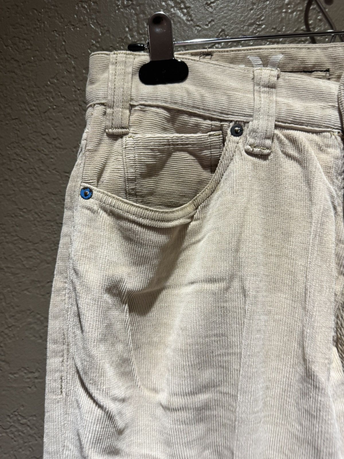 Hurley Hurley Beige Corduroy Straight Leg Light Tan Pants 2000s Y2k Size US 30 / EU 46 - 2 Thumbnail