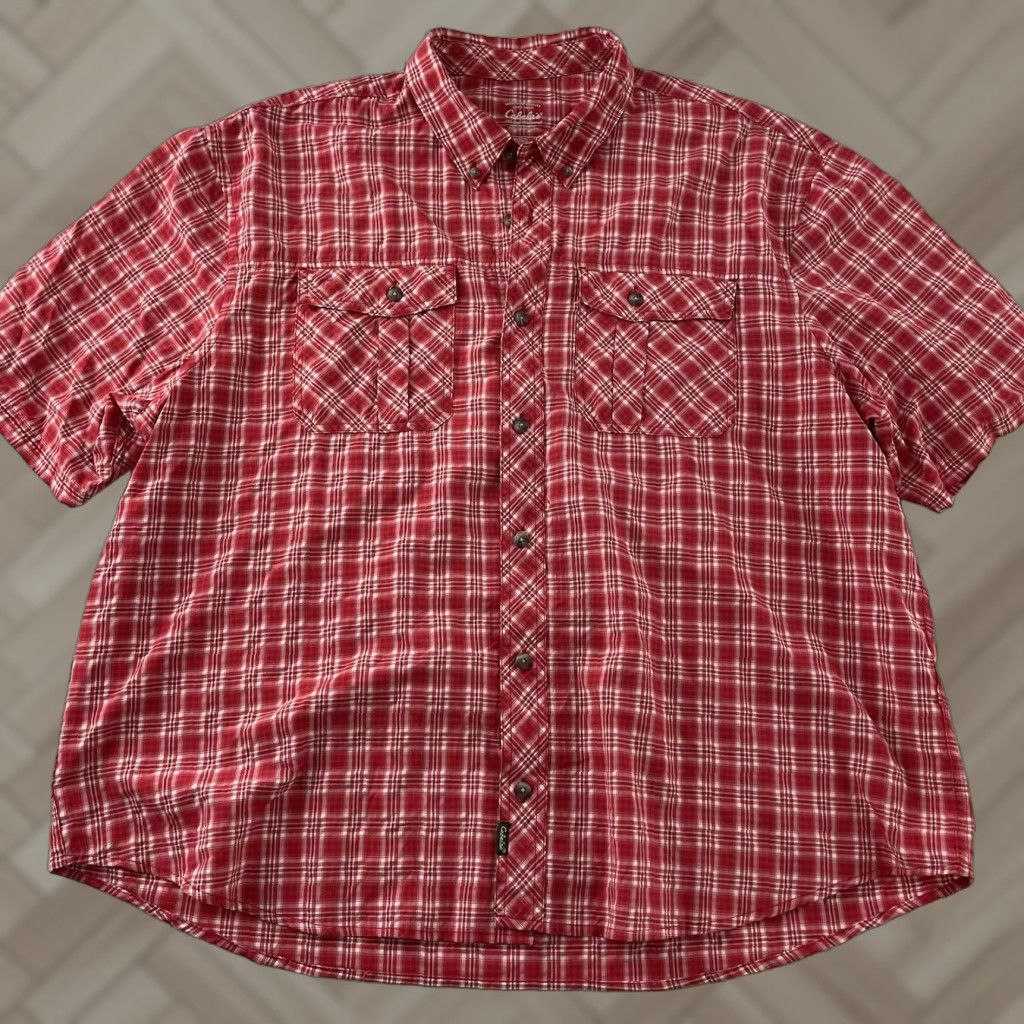 Vintage VINTAGE Cabela's Plaid Wick Advance Short Sleeve Button Front Shirt Men's 2XL Red Size US XXL / EU 58 / 5 - 1 Thumbnail