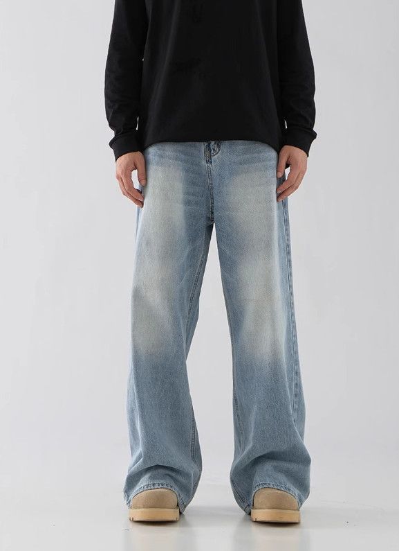 Japanese Brand Men's Retro Casual Washed Clean-Fit Straight-Leg Jeans Size US 32 / EU 48 - 1 Thumbnail