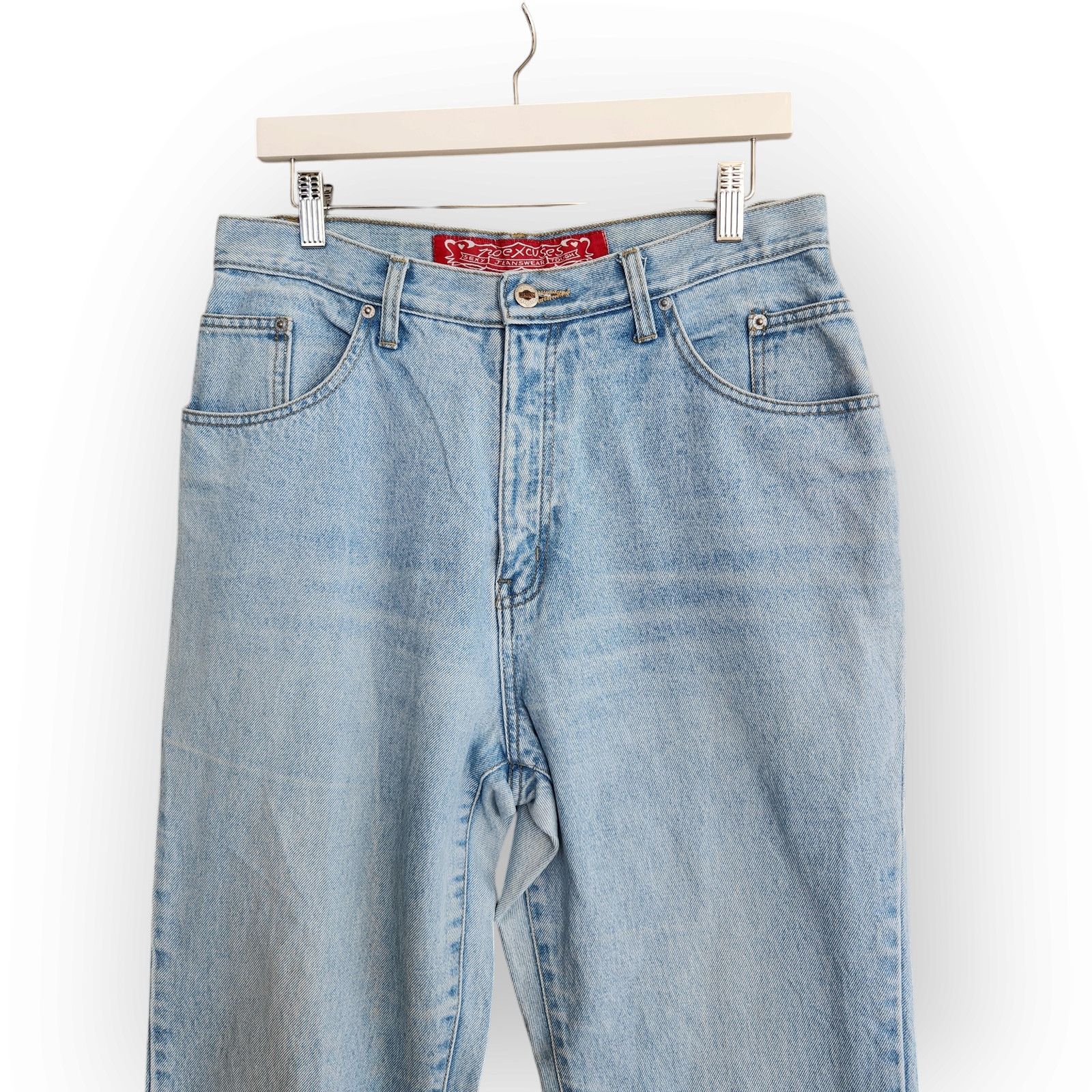 Vintage Vintage No Excuses Light Wash High Waisted Tapered Jeans 8 Size 30" / US 8 / IT 44 - 2 Thumbnail