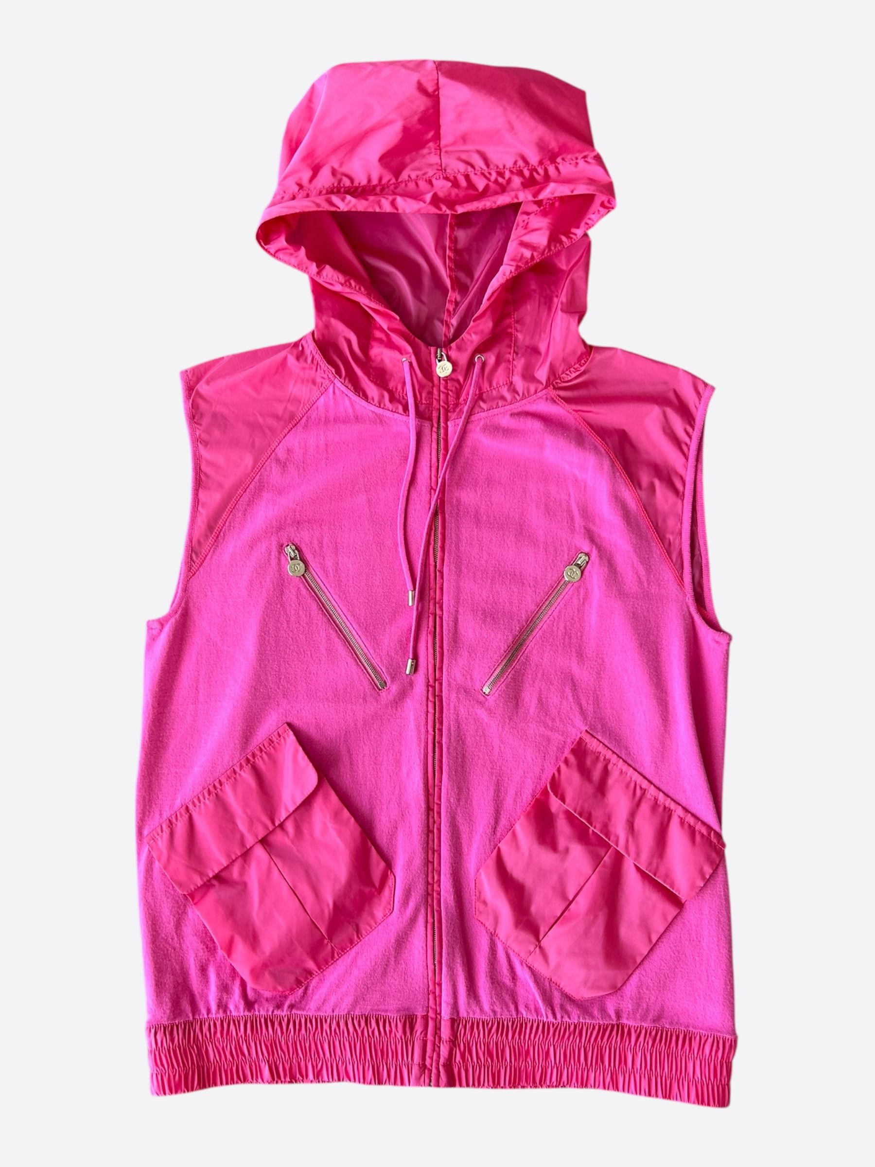 Chanel Chanel Pink Nylon Hooded Hybrid Vest Size M / US 6-8 / IT 42-44 - 1 Thumbnail