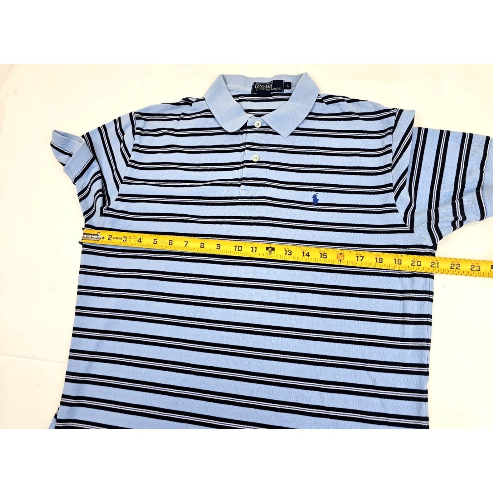 Polo Ralph Lauren VINTAGE Polo Ralph Lauren Polo Shirt Men L Blue Striped Embroidered Pony Polo Shirt Mens Large 90s Y2K Modern Classic Size US L / EU 52-54 / 3 - 7 Thumbnail