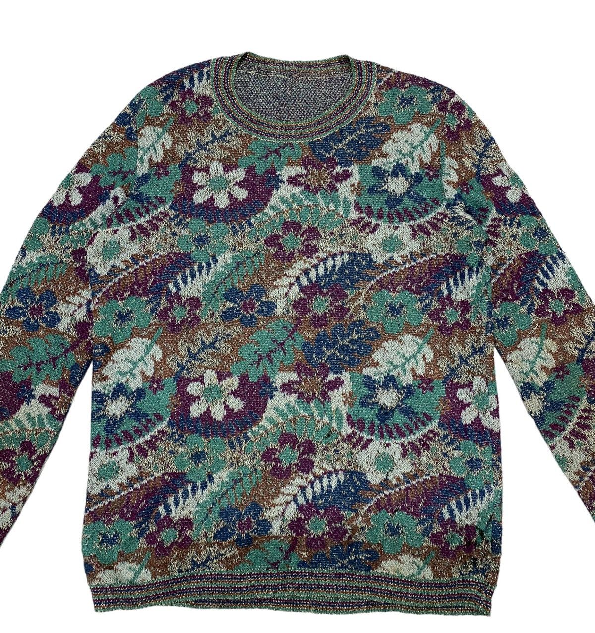 Aran Isles Knitwear × Missoni Missoni Sport Leaves Overprinted Knitwear Sweater (C2) Size US M / EU 48-50 / 2 - 2 Thumbnail