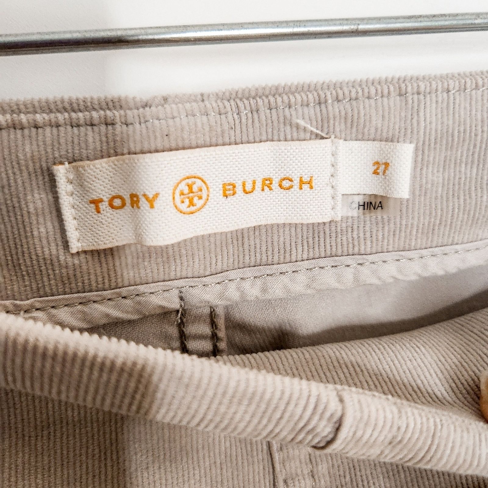 Tory Burch Tory Burch Taupe Tan Corduroy Billet Stretch Jeans Size 27 Size 27" / US 4 / IT 40 - 6 Thumbnail