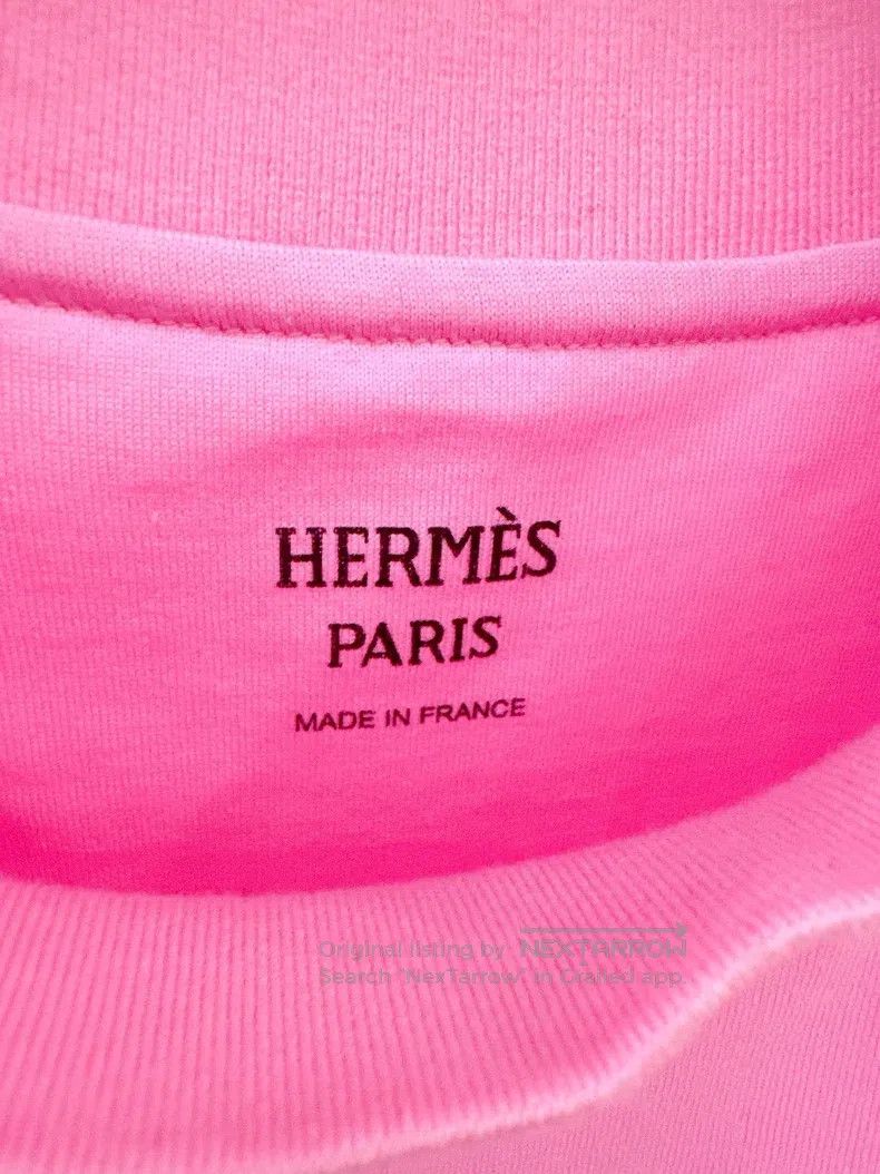 Hermes Hermes Rose red patterned T-shirt Size XS / US 0-2 / IT 36-38 - 3 Thumbnail
