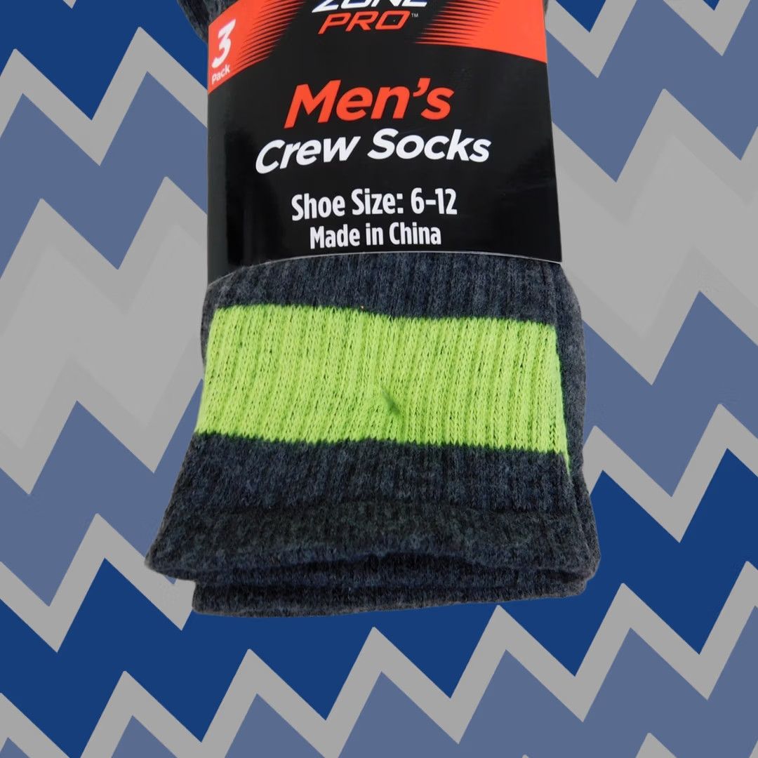 Vintage Zone Pro 3-Pack Mens Crew Socks Charcoal Gray #9464 Size ONE SIZE - 1 Thumbnail