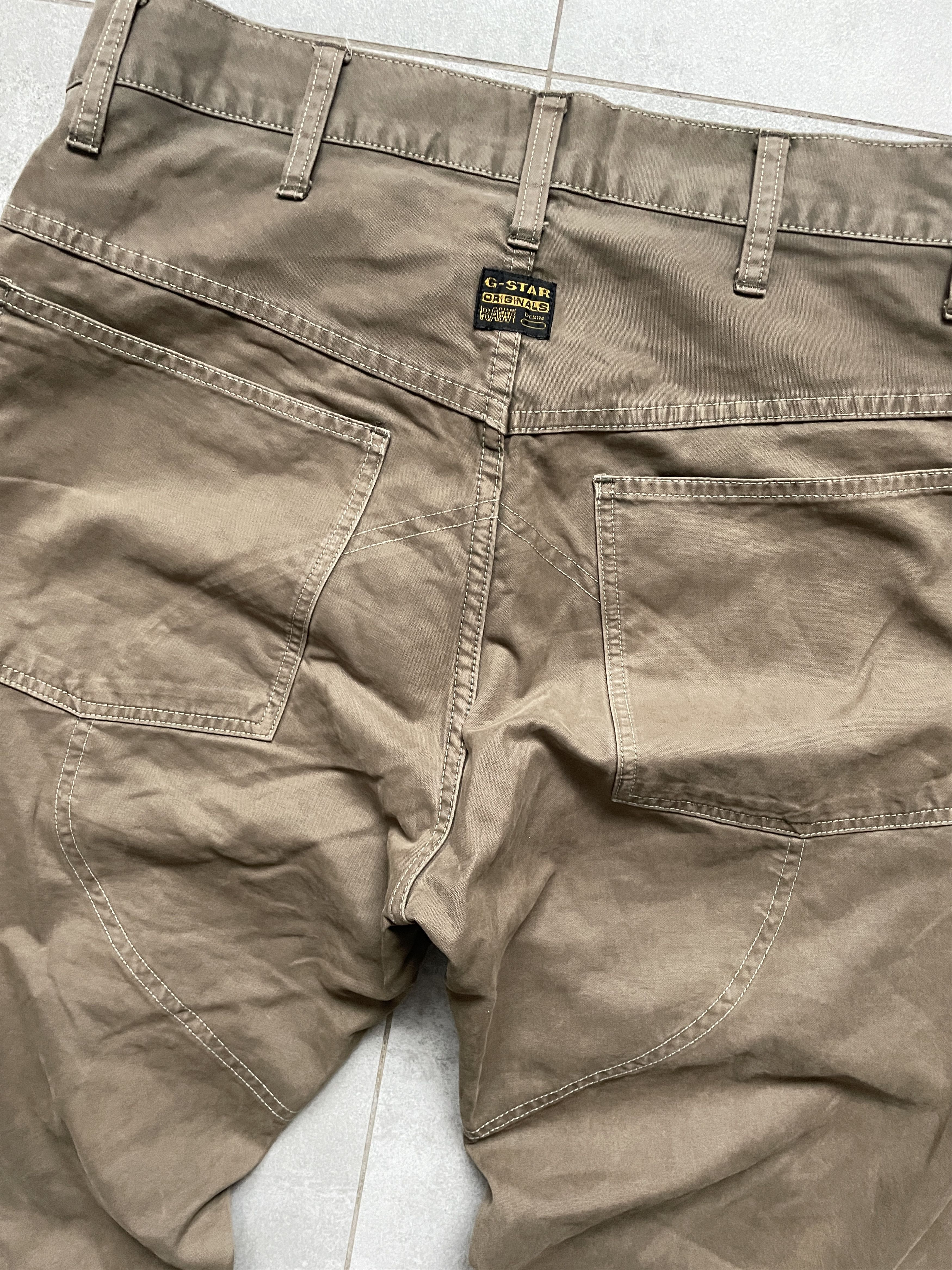 G-Star G-STAR GSTAR RAW DOUBLEKNEE BEIGE BAGGY PANTS Size US 33 - 3 Thumbnail