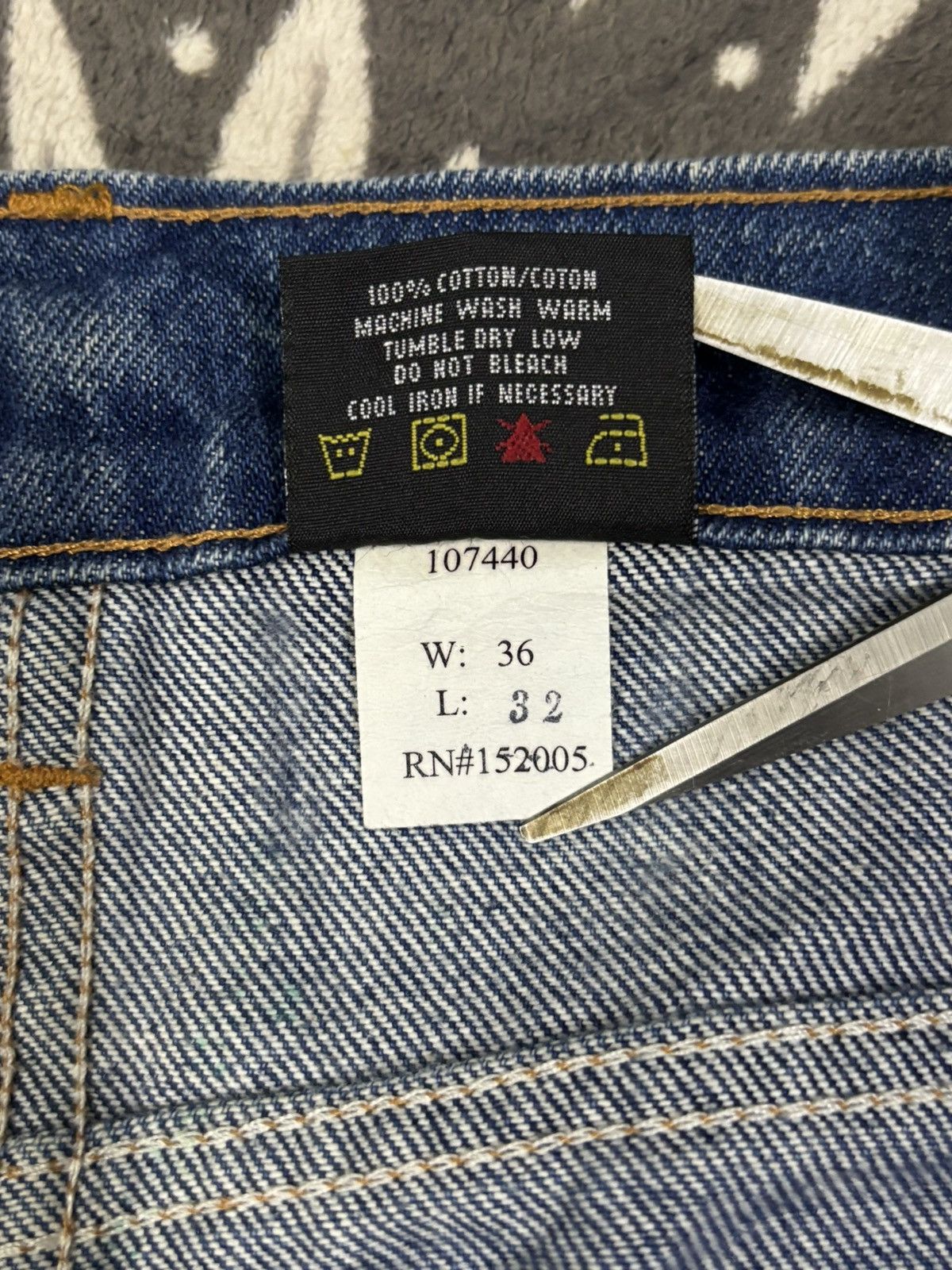 Other Y2K Prison Blues Dirt Mud Wash Loose Tapered Carpenter Jeans Size US 36 / EU 52 - 19 Thumbnail
