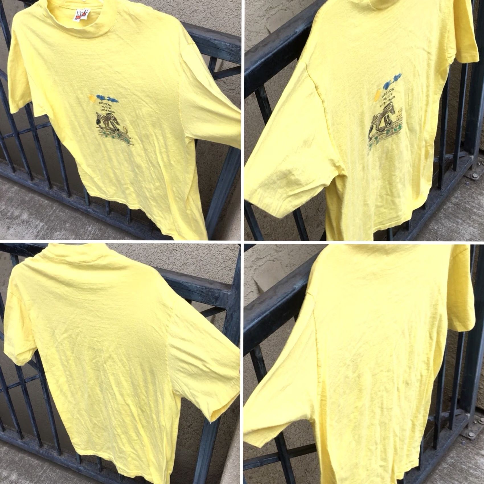Hanes VINTAGE Hanes DTD Picnic July 25 81 Little Basin Picnic T Shirt Mens L Yellow 1980s Graphic Tee Size US L / EU 52-54 / 3 - 3 Thumbnail