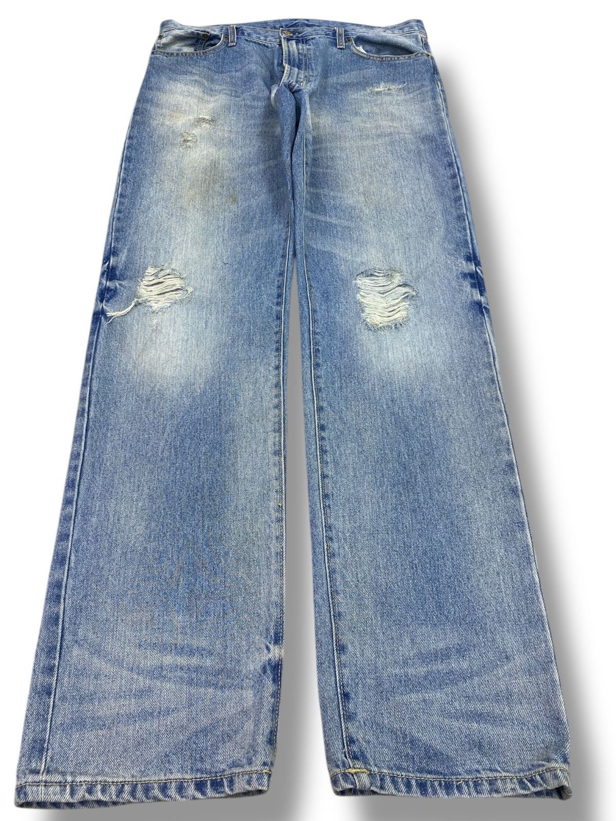 GU GU Faded Blue Wash Ripped Style Skinny Jeans Size US 36 / EU 52 - 1 Thumbnail