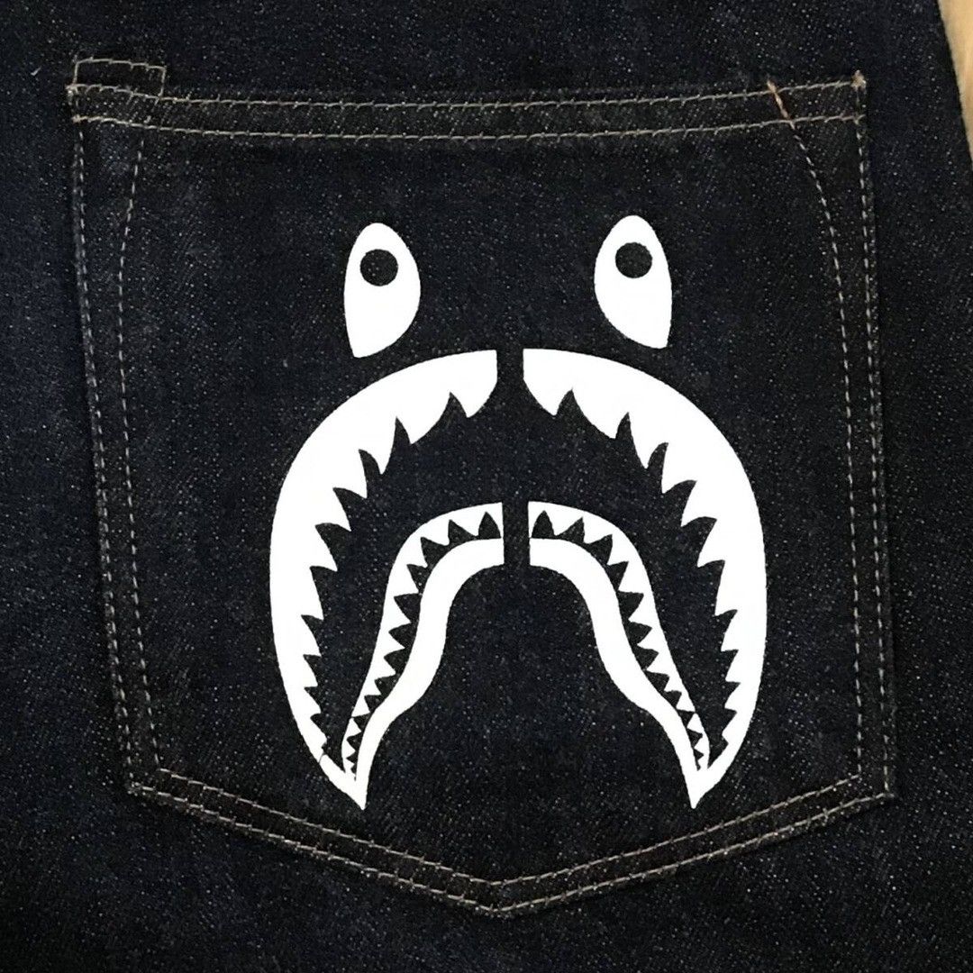 Bape BAPE Shark denim pants a bathing ape ★size L Size US 34 / EU 50 - 4 Thumbnail