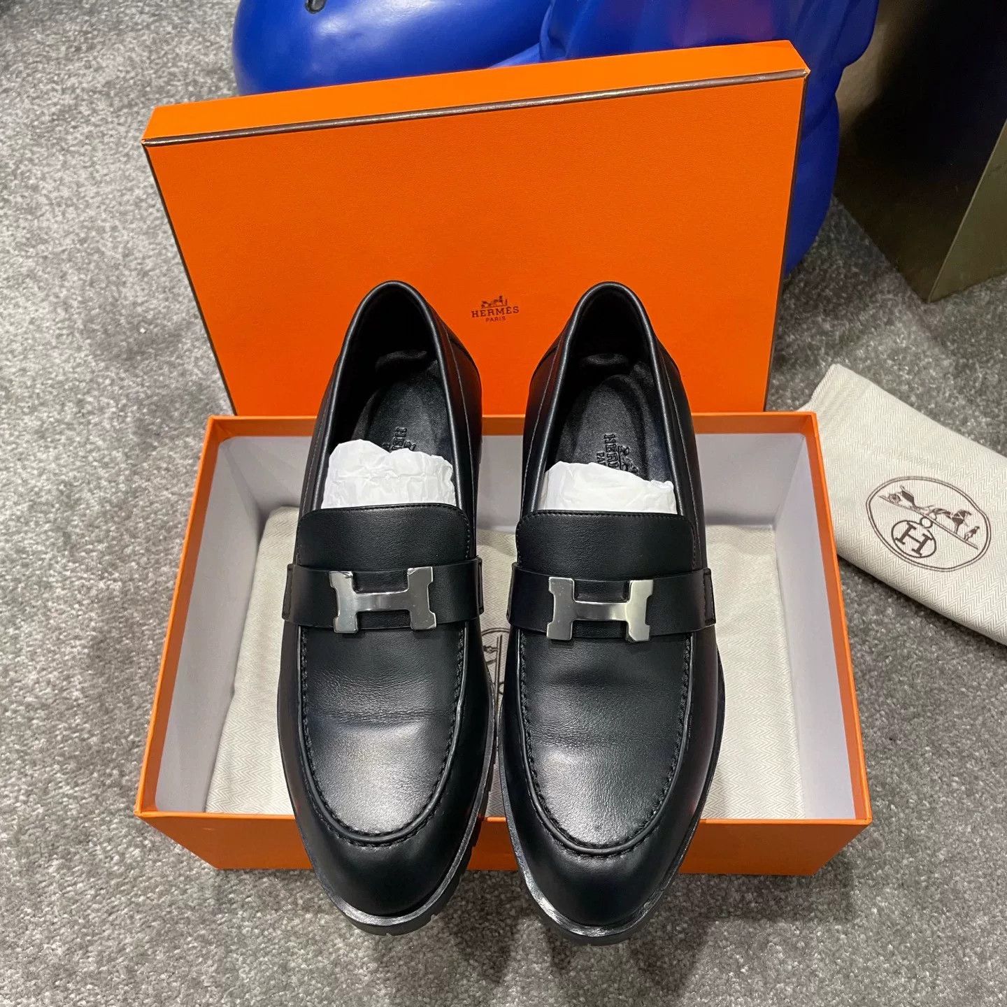 Hermes Hermès Calfskin Black Loafers Size US 6.5 / IT 36.5 - 1 Thumbnail