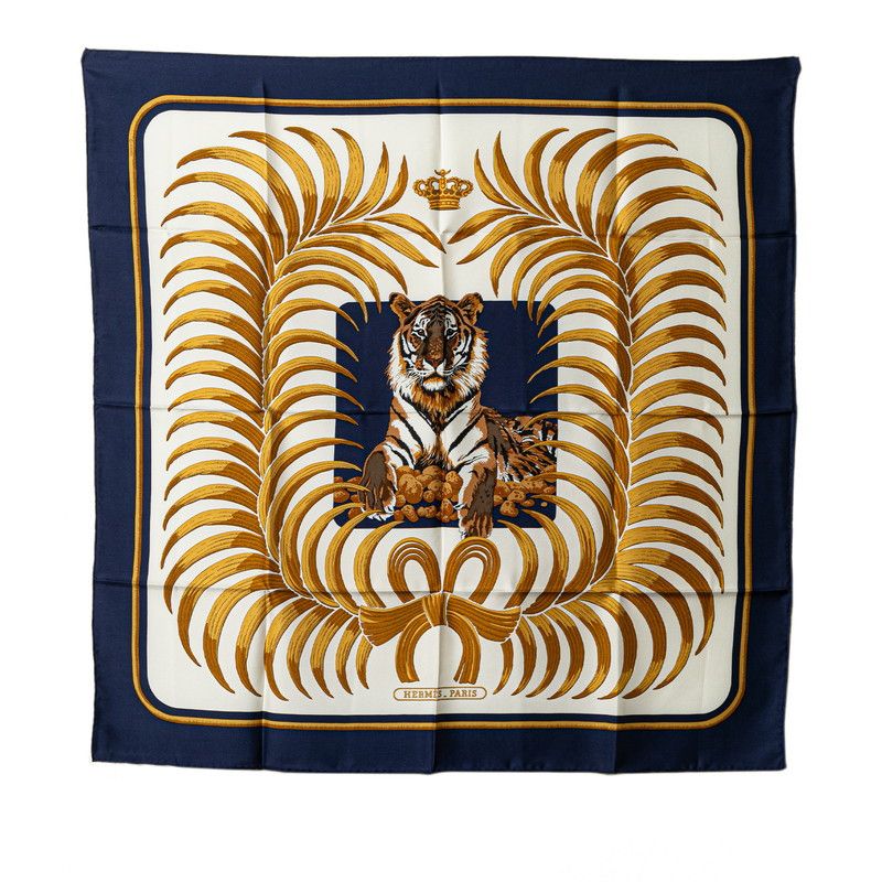Hermes Hermes Hermes Silk Scarf Carré 90 TIGRE ROYAL Canvas Scarf in Very Good Condition Size ONE SIZE - 1 Thumbnail
