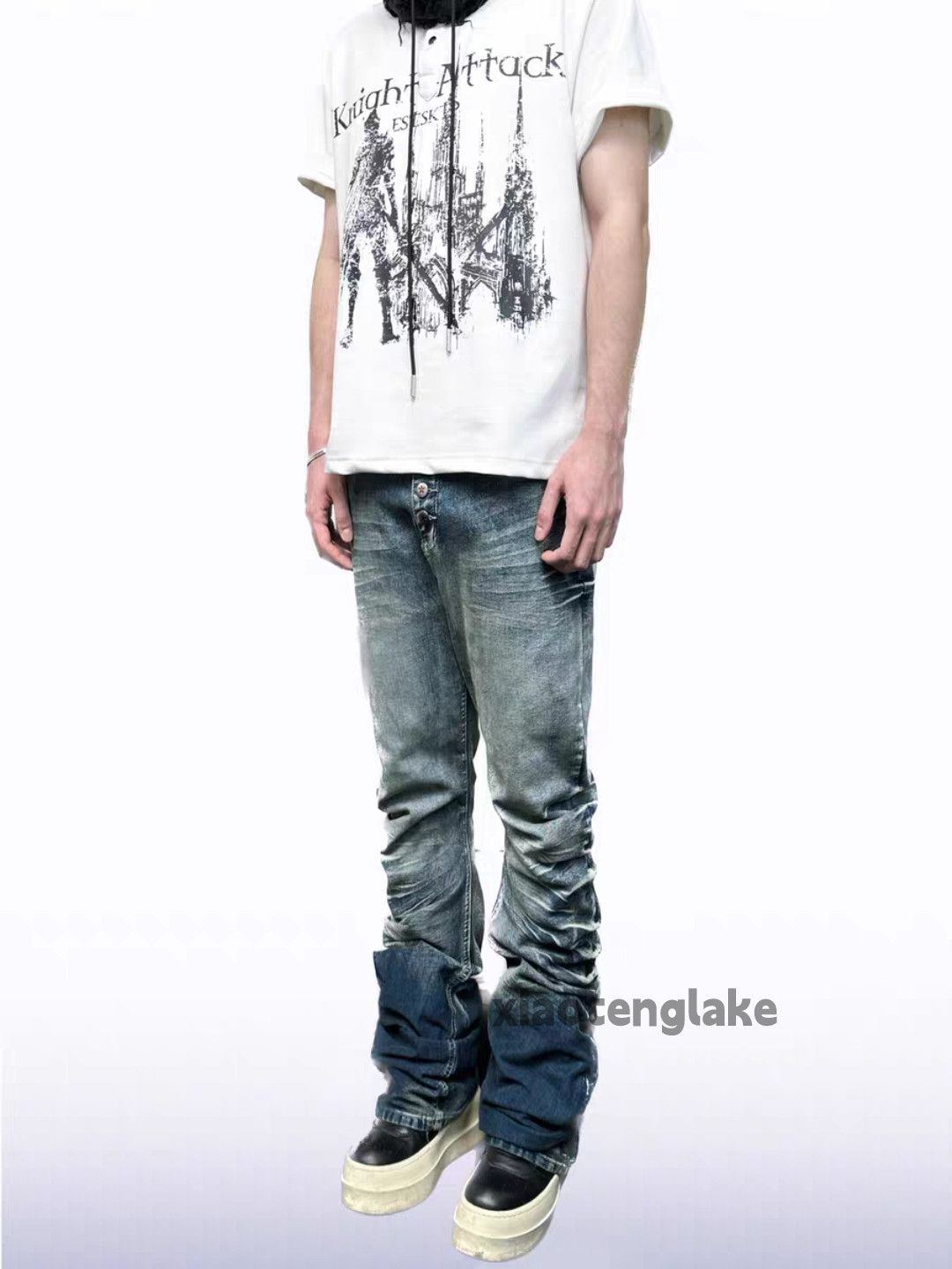 Jean ltx vintage punk grunge bootcut flared stack jeans Size US 36 / EU 52 - 3 Thumbnail