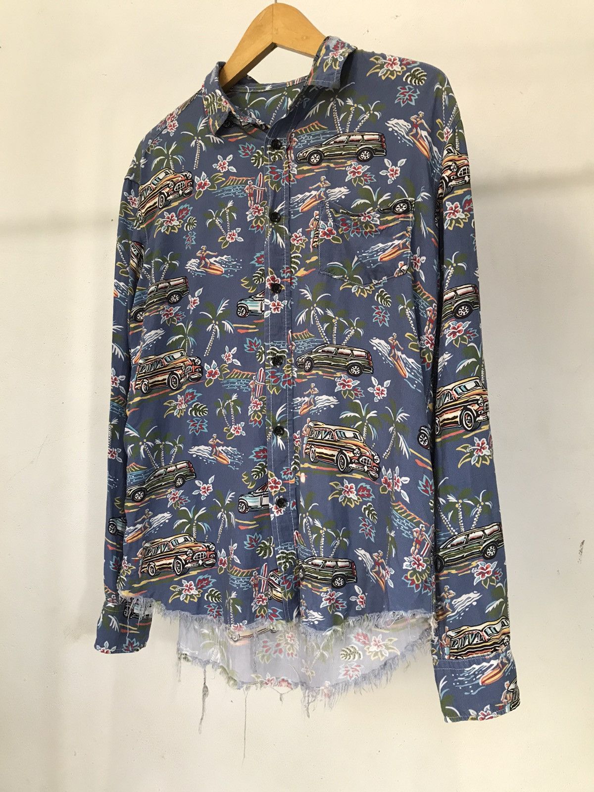 Japanese Brand Hawaii Car Shirt Silk 'Saint Laurent style' Size US M / EU 48-50 / 2 - 2 Thumbnail