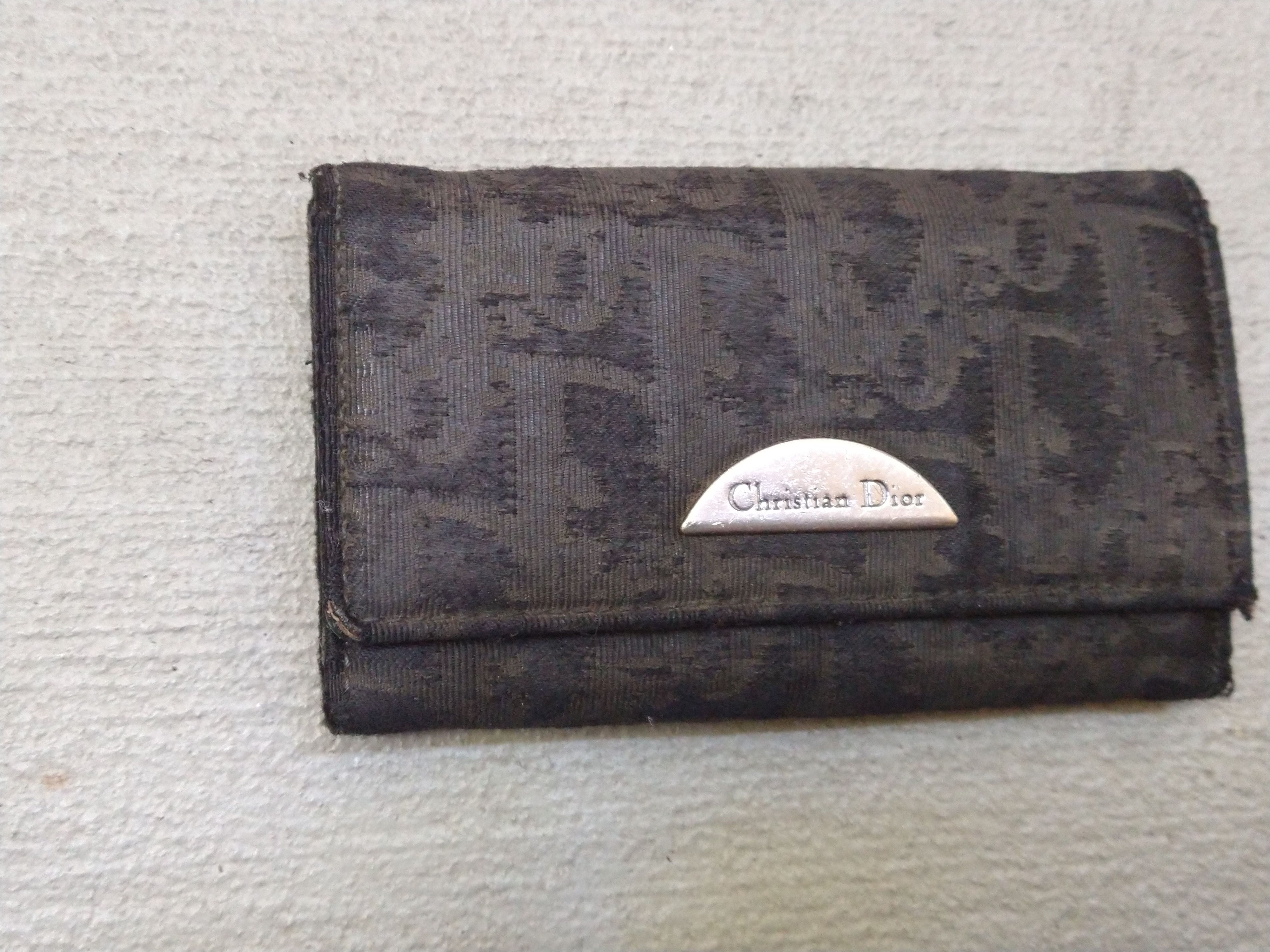 Christian Dior Monsieur Christian Dior Wallet Black Canvas Nylon Leather Monogram Size ONE SIZE - 2 Thumbnail