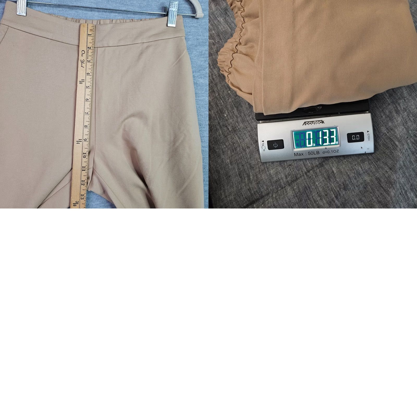 Vintage Petite Principle Pants Women Petite SP Beige Straight Leg Pull On Stretch Size 28" / US 6 / IT 42 - 8 Thumbnail