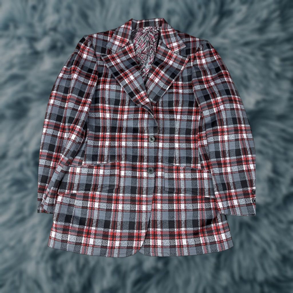 Vintage VINTAGE Bellini Plaid Blazer Sport Coat 70s Red Gray See Measurements Sz 39 Men Blazer Modern Sports 39 Gray Mens Size 40R - 1 Thumbnail