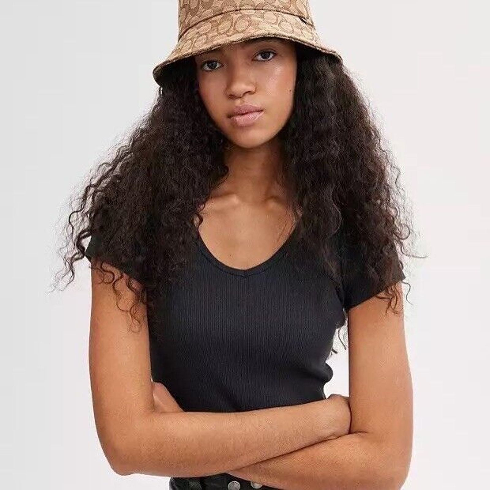 Coach NWT Coach Signature Jacquard Bucket Hat CH401 KHAKI M/L Size ONE SIZE - 3 Thumbnail