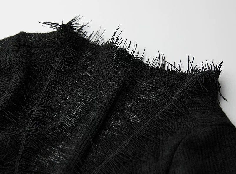 Other Sheer Black Tie Cardigan Size L / US 10 / IT 46 - 7 Thumbnail