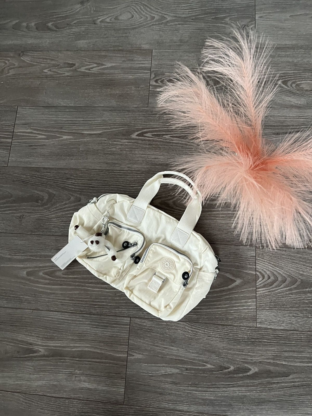 Designer ‼️New Kipling with Monkey “Barbara” White Shoulders Bag‼️ Size ONE SIZE - 1 Thumbnail