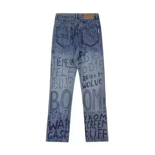 Other Graffiti faded blue jeans Size US 32 / EU 48 - 4 Thumbnail