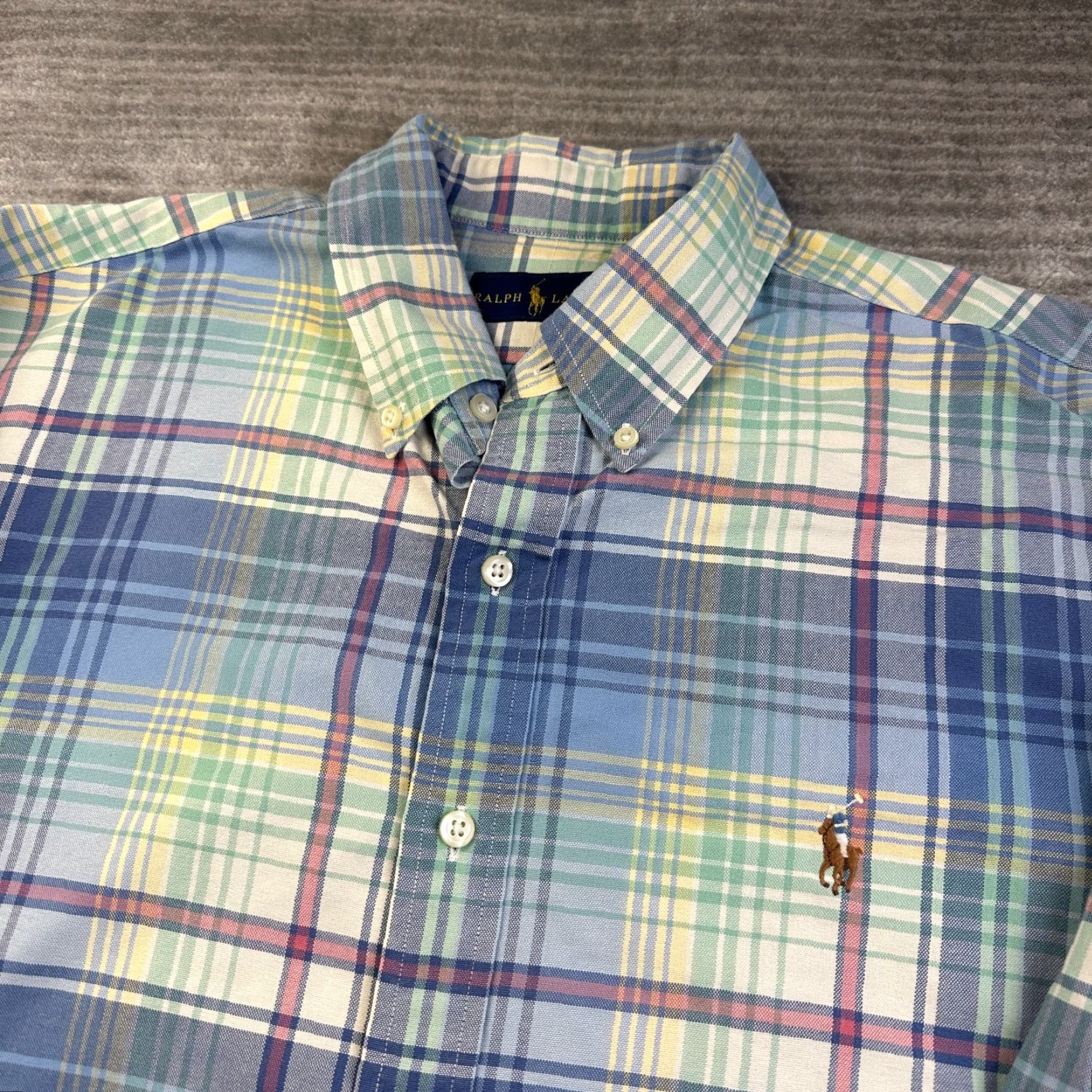 Ralph Lauren Ralph Lauren Shirt Mens Large Blue Plaid Colorful Pony Button-Up Embroidered Logo Size US L / EU 52-54 / 3 - 3 Thumbnail