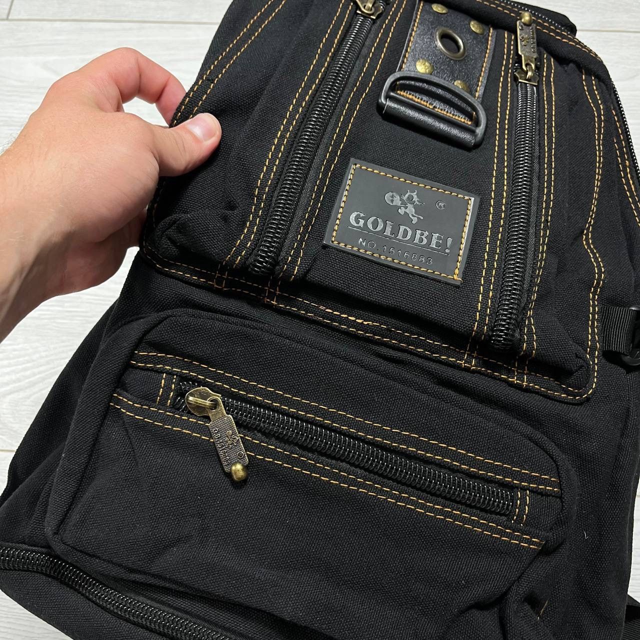 Japanese Brand Multi pocket Gold Be Gorpcore y2k black backpack Size ONE SIZE - 4 Thumbnail